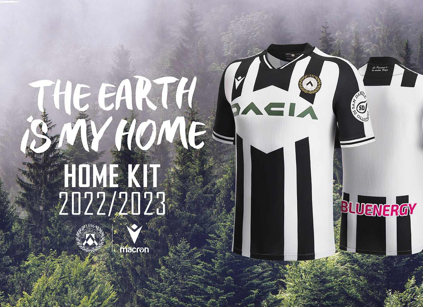 Maglie dell'Udinese 2022-2023: Macron rilancia il kit del 1997-1998