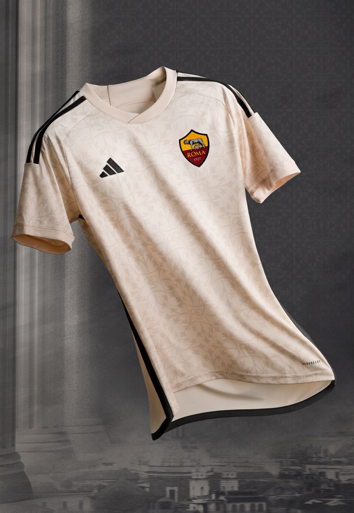 Maglia away della AS Roma 2023-2024: il marmo e l'architettura romana
