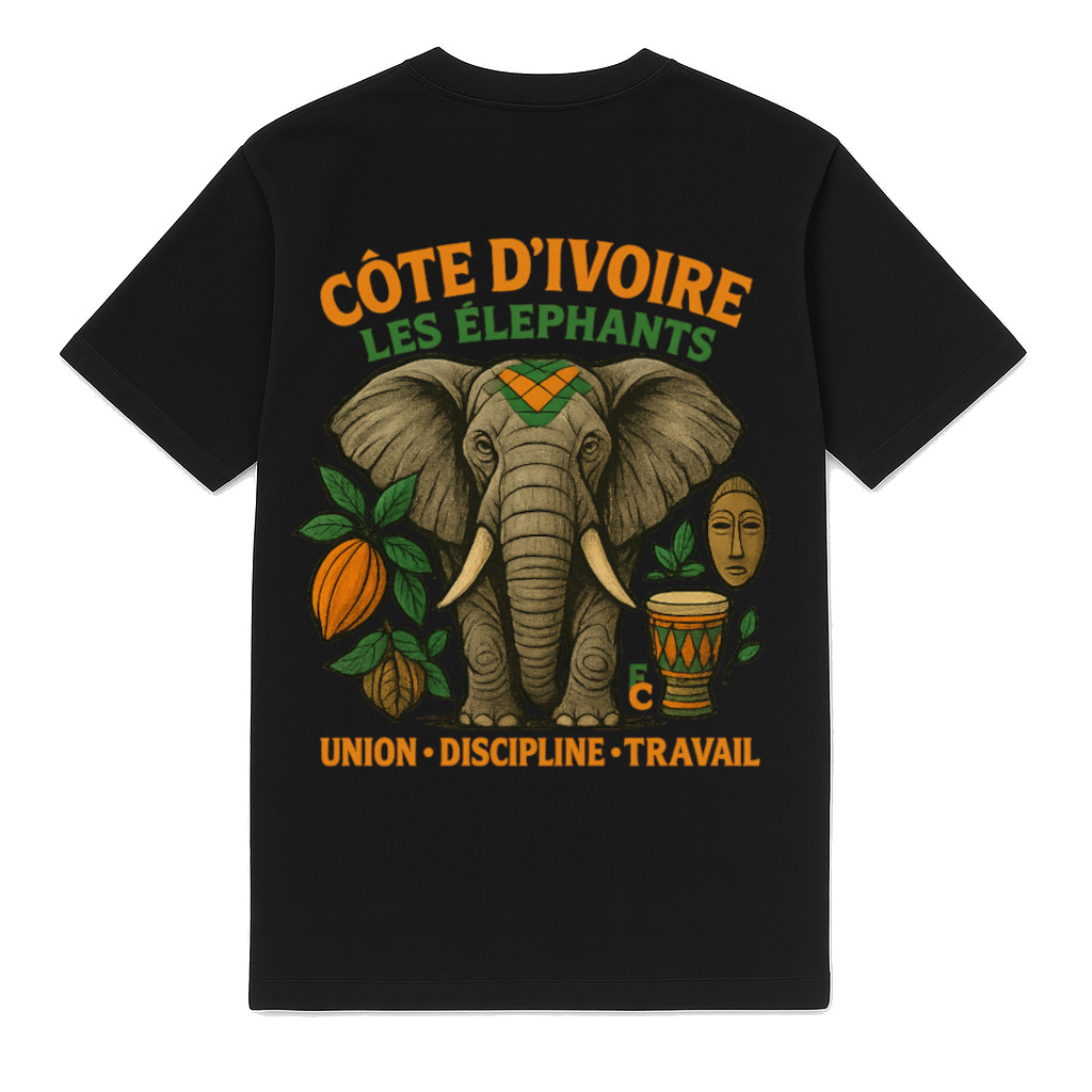 FC ELEVEN - Costa d’Avorio Les Elephants Heavy T-Shirt - Nero