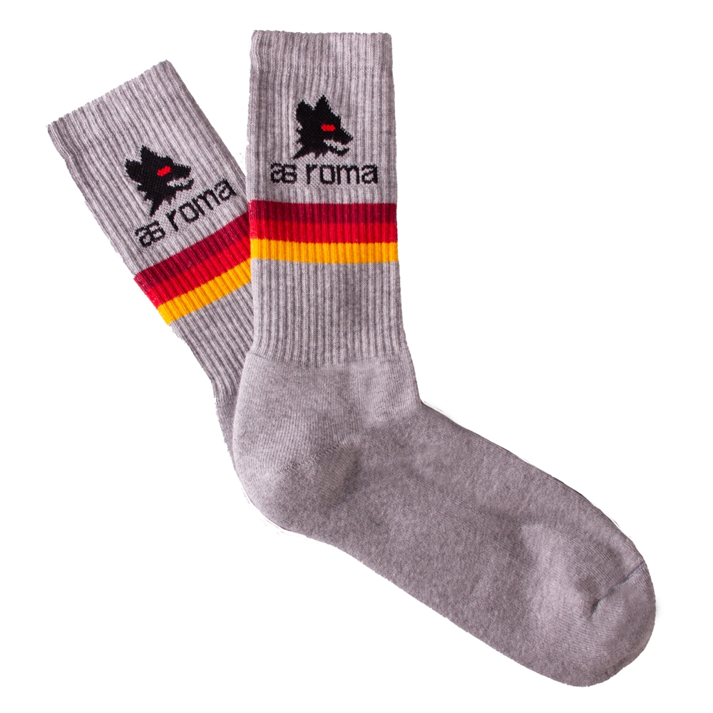 Calzettoni Retro Stripes AS Roma French Terry - Grigio