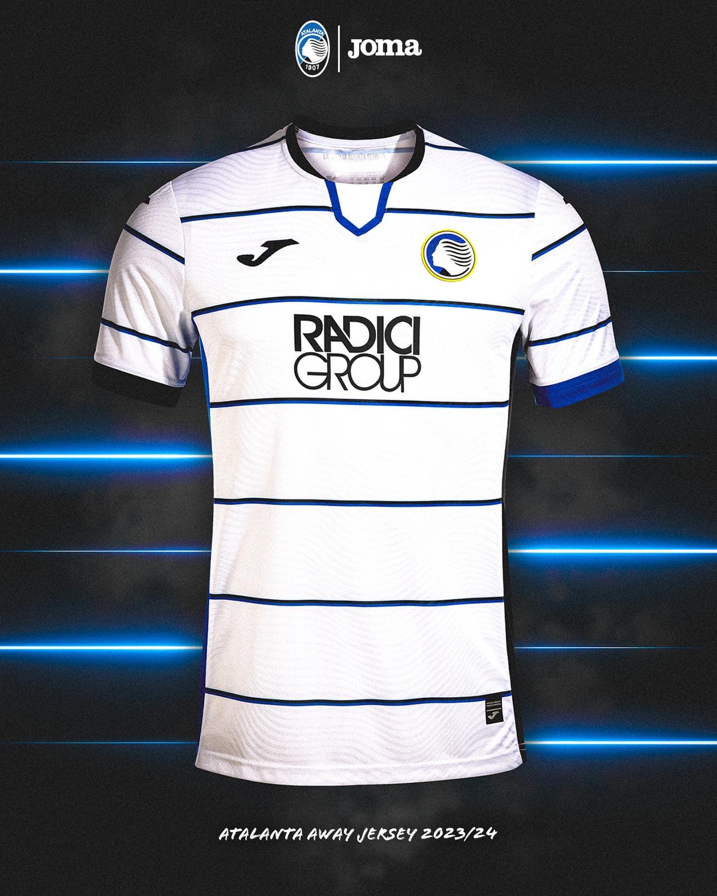 Maglie dell’Atalanta 2023-2024: JOMA tra rombi e la mappa di Bergamo