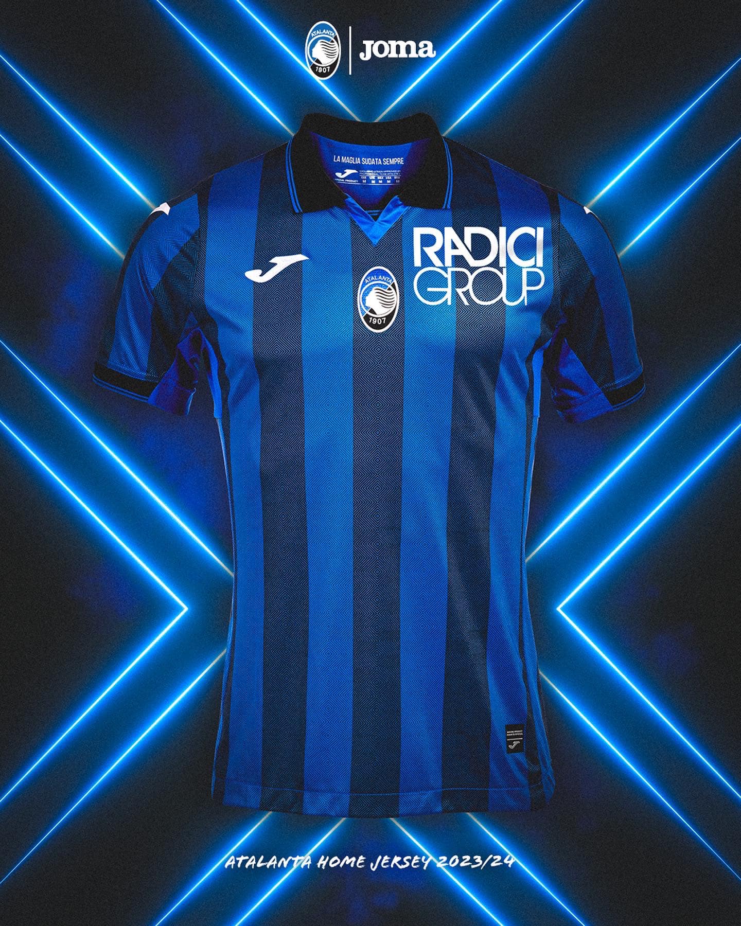 Maglie dell’Atalanta 2023-2024: JOMA tra rombi e la mappa di Bergamo