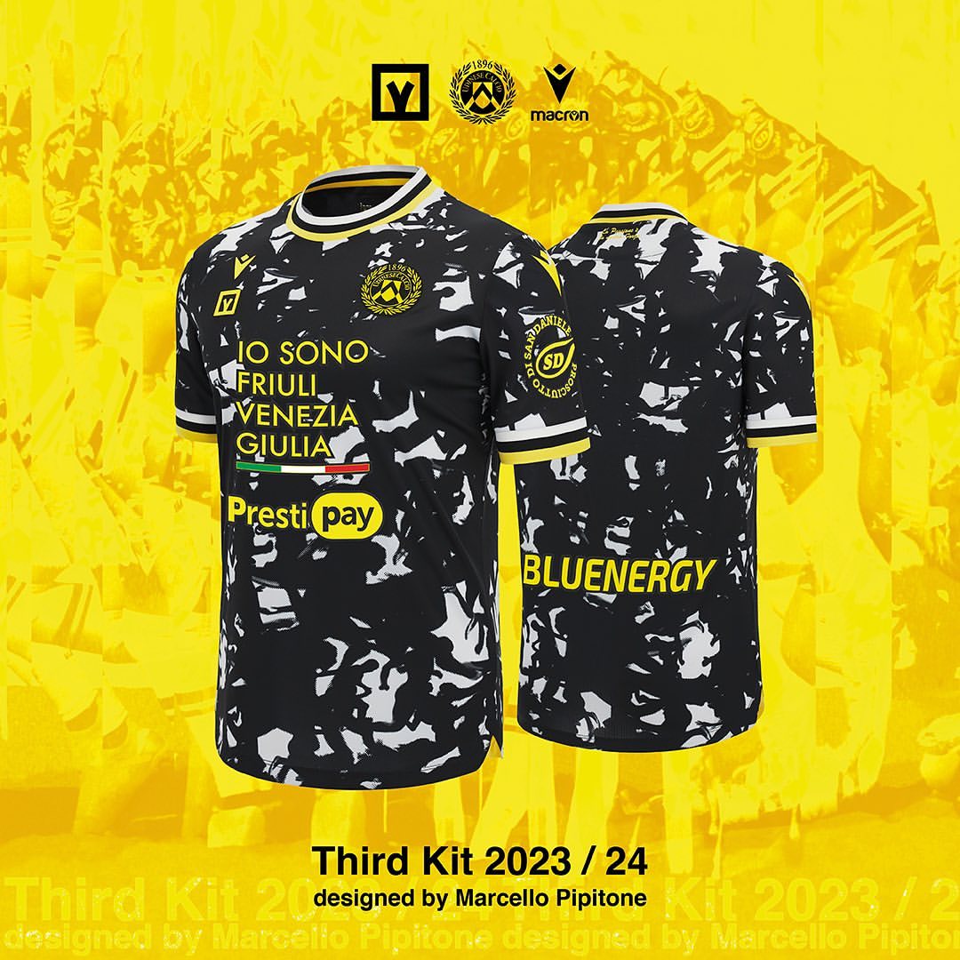 Maglie dell’Udinese 2023-2024: Macron riporta la fascia di Zico