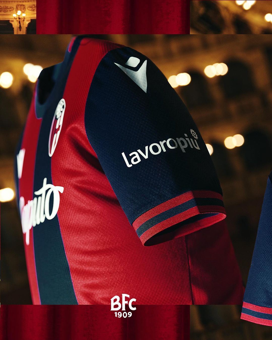 Maglia home del Bologna 2024-2025: Macron celebra i cento anni dal primo scudetto