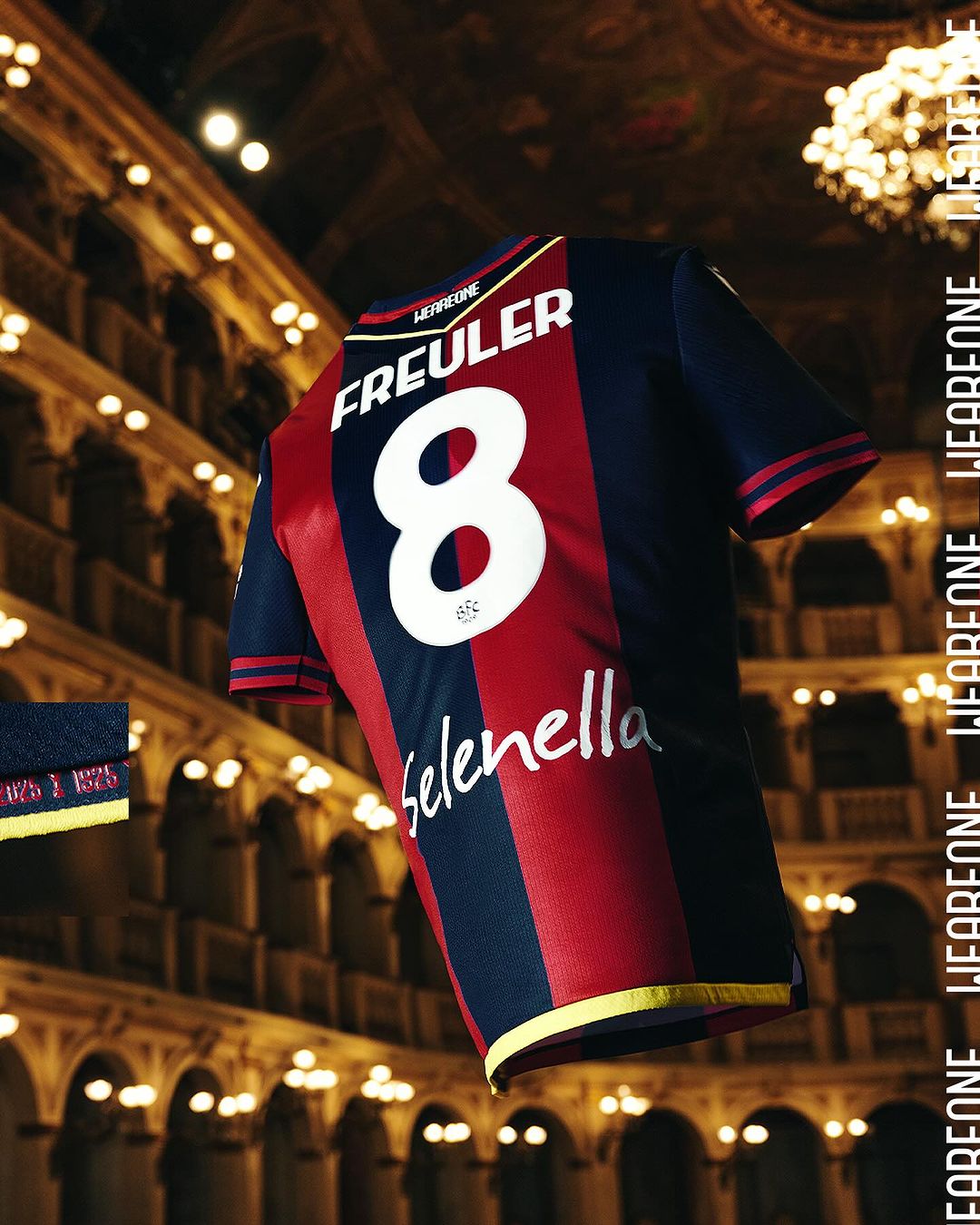 Maglia home del Bologna 2024-2025: Macron celebra i cento anni dal primo scudetto