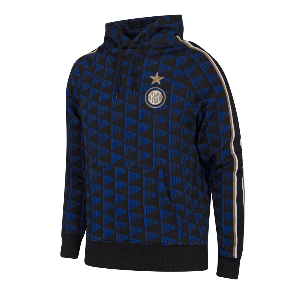 Felpa con cappuccio All Over Pattern Inter - Blu/Nero