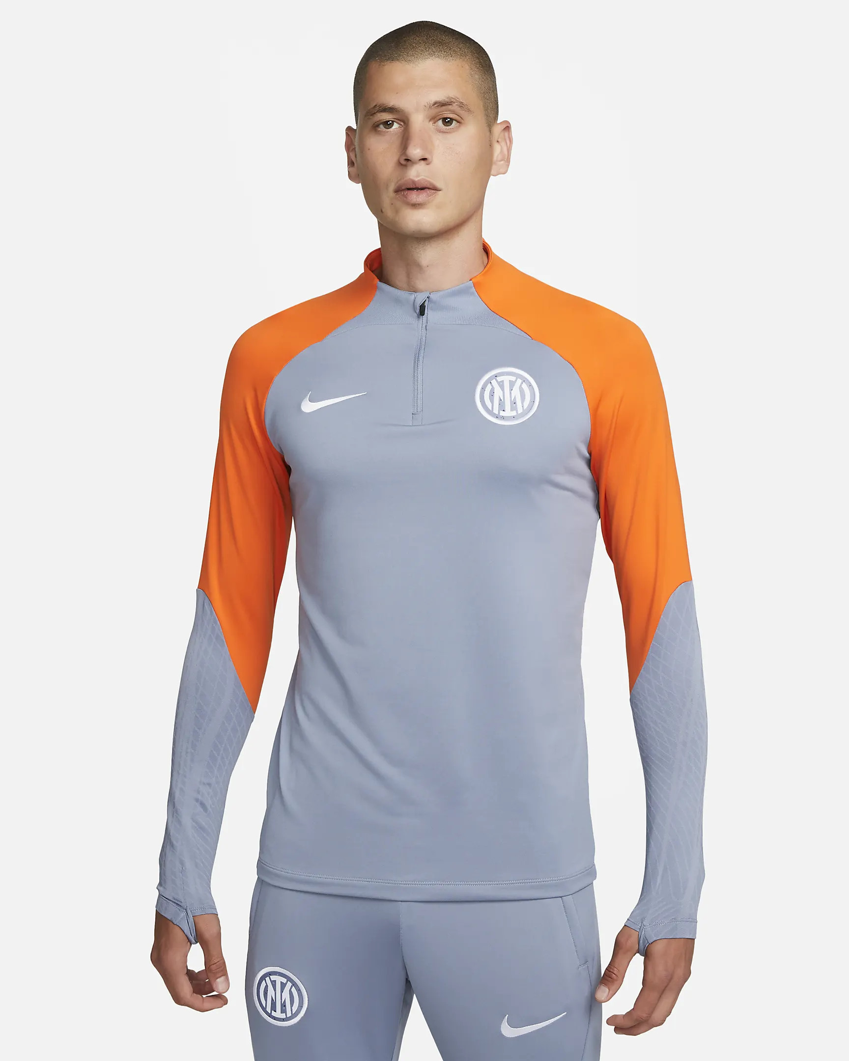 Tuta d’allenamento Champions League dell’Inter 2023-2024: grigio e arancione